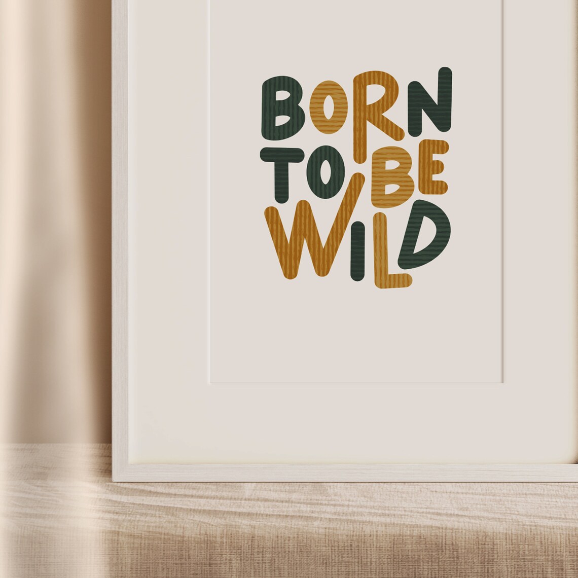 Born To Be Wild Fun Nursery Kids Room Wild Child Typography Poster - Image 2