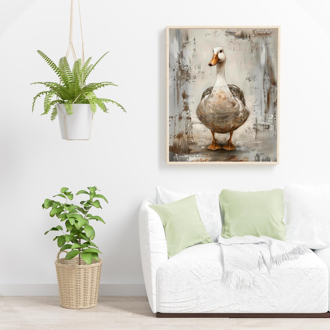 Goose Vintage Duck Art, Farmhouse Rustic Decor - Image 2