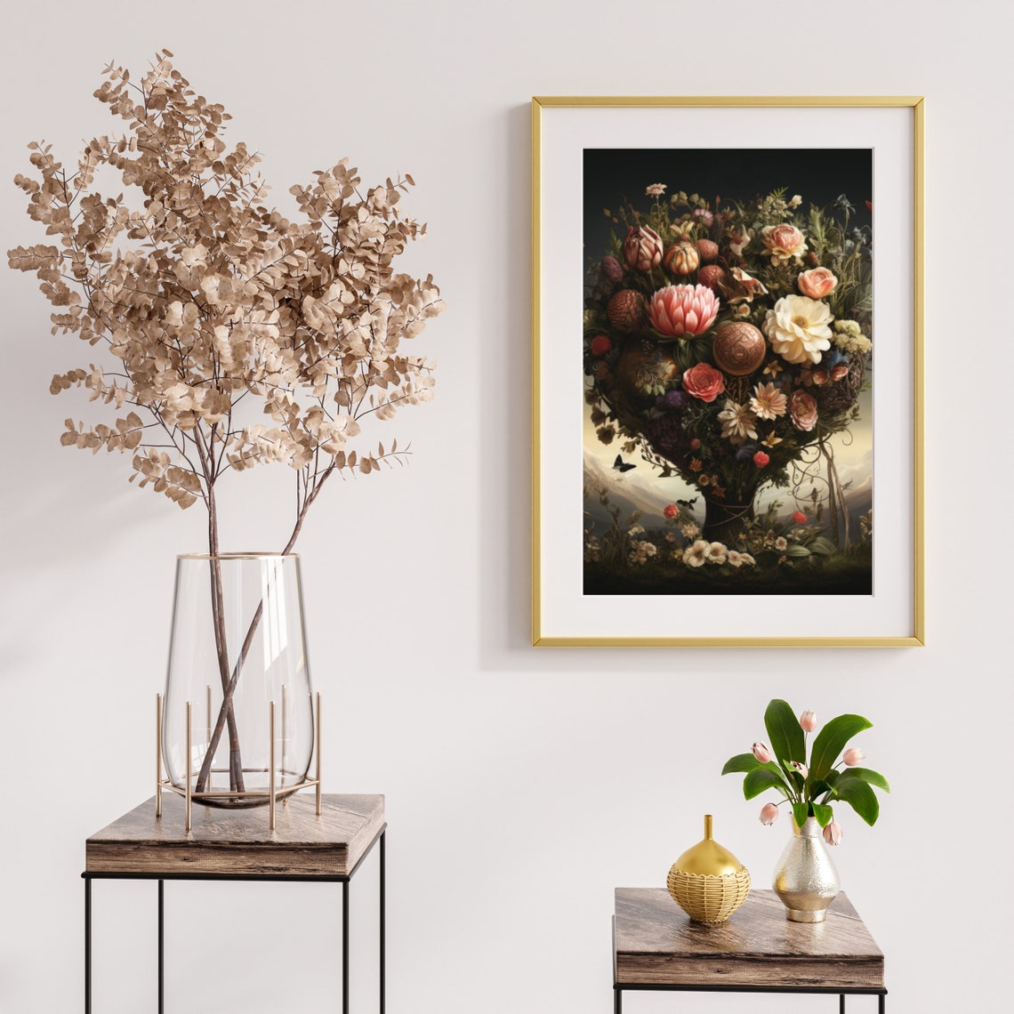 Moody Dutch Style Flower Bouquet On Dark Background Painting Poster - Image 4