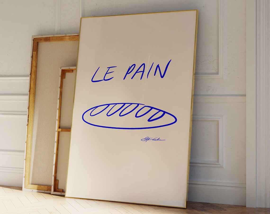 Le Pain Retro Food Cafe Bar Cart Art Print