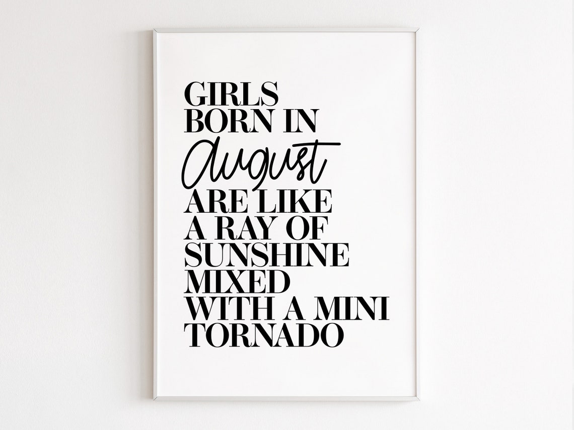 Girls Born In August Ray Of Sunshine Mini Tornado Birthday Poster