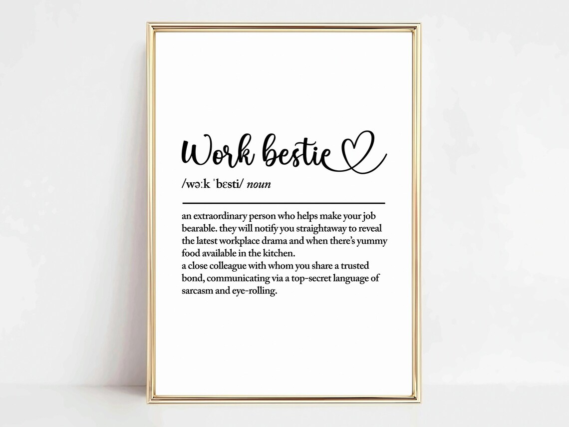 Work Bestie Definition New Job Gift Poster - Image 3