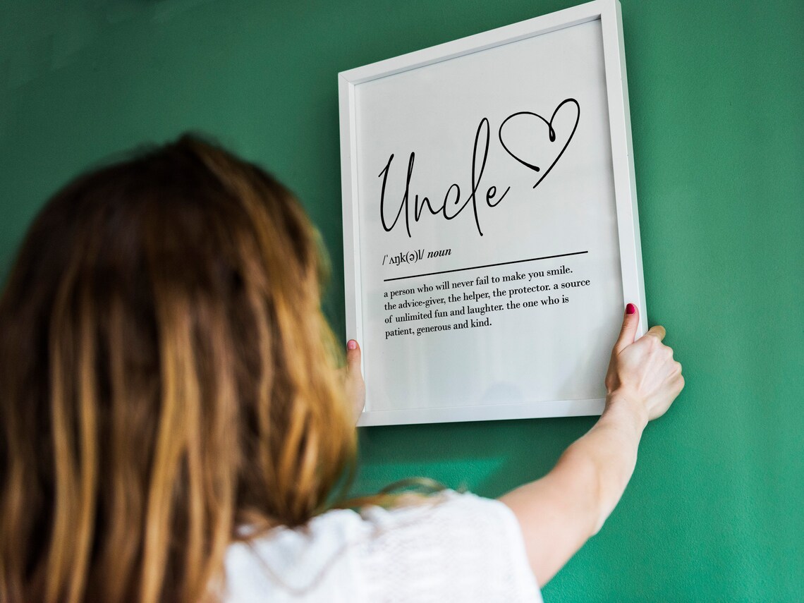 Uncle Definition Art Print, Birthday Gift For Him