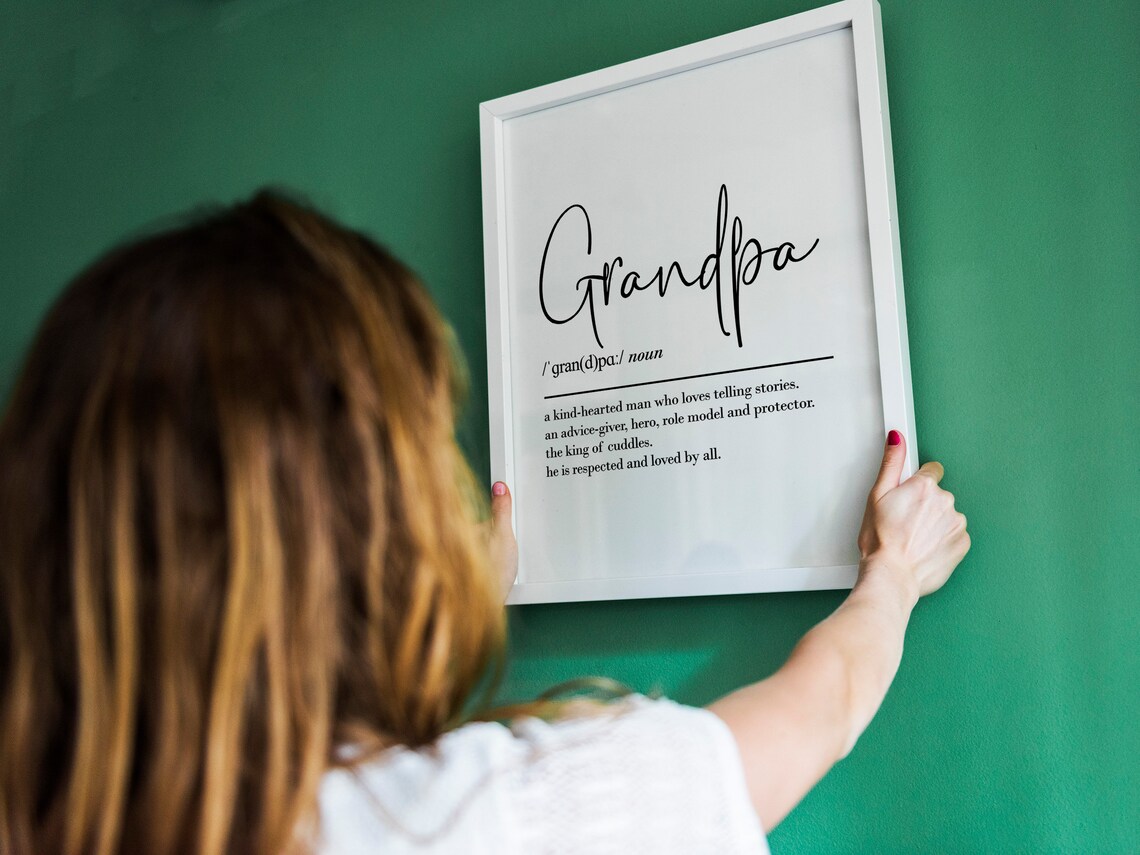 Grandpa Definition Art Print, Birthday Gift