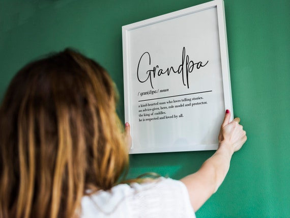 Grandpa Definition Art Print, Birthday Gift