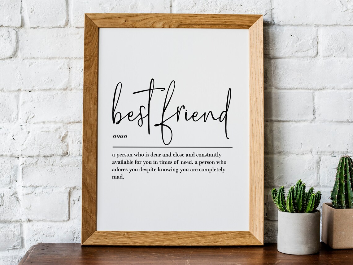 Best Friend Definition Art Print, Gift For Her/Him - Image 2