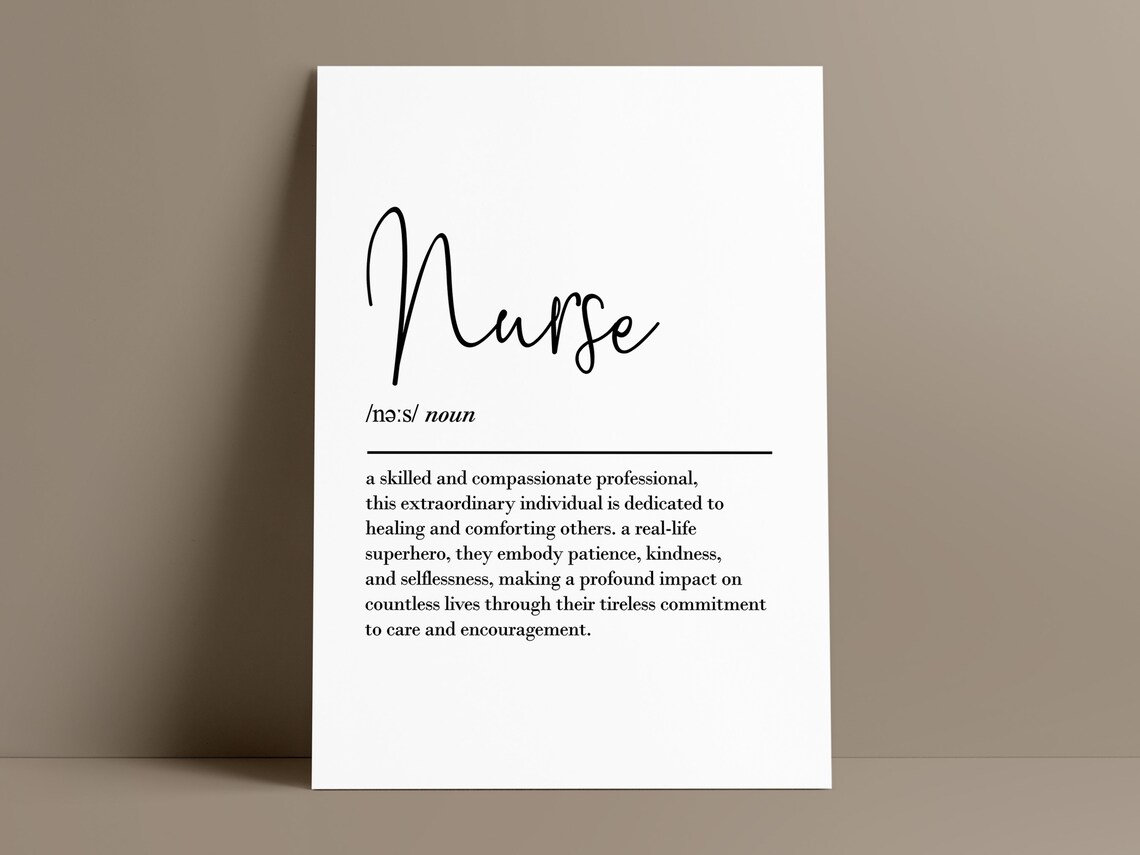 Nurse Definition Art Print, Thank You Gift - Image 2