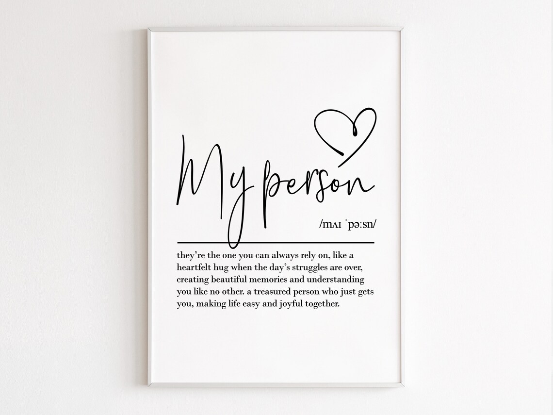 My Person Definition Art Print, Valentine Love - Image 3