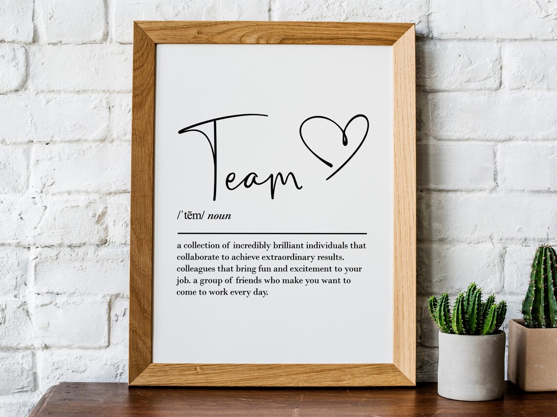 Team Definition Workplace Farewell Gift Art Print