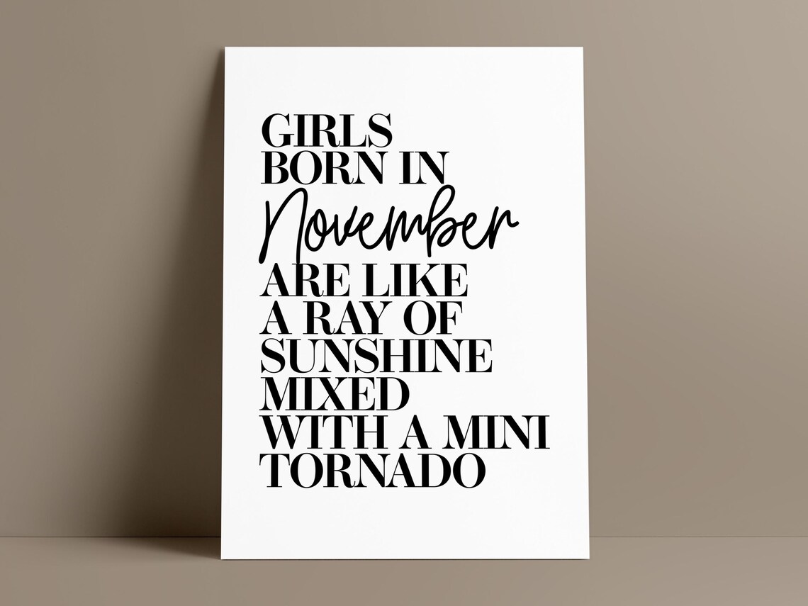 Girls Born In November Ray Of Sunshine Mini Tornado Birthday Poster - Image 2