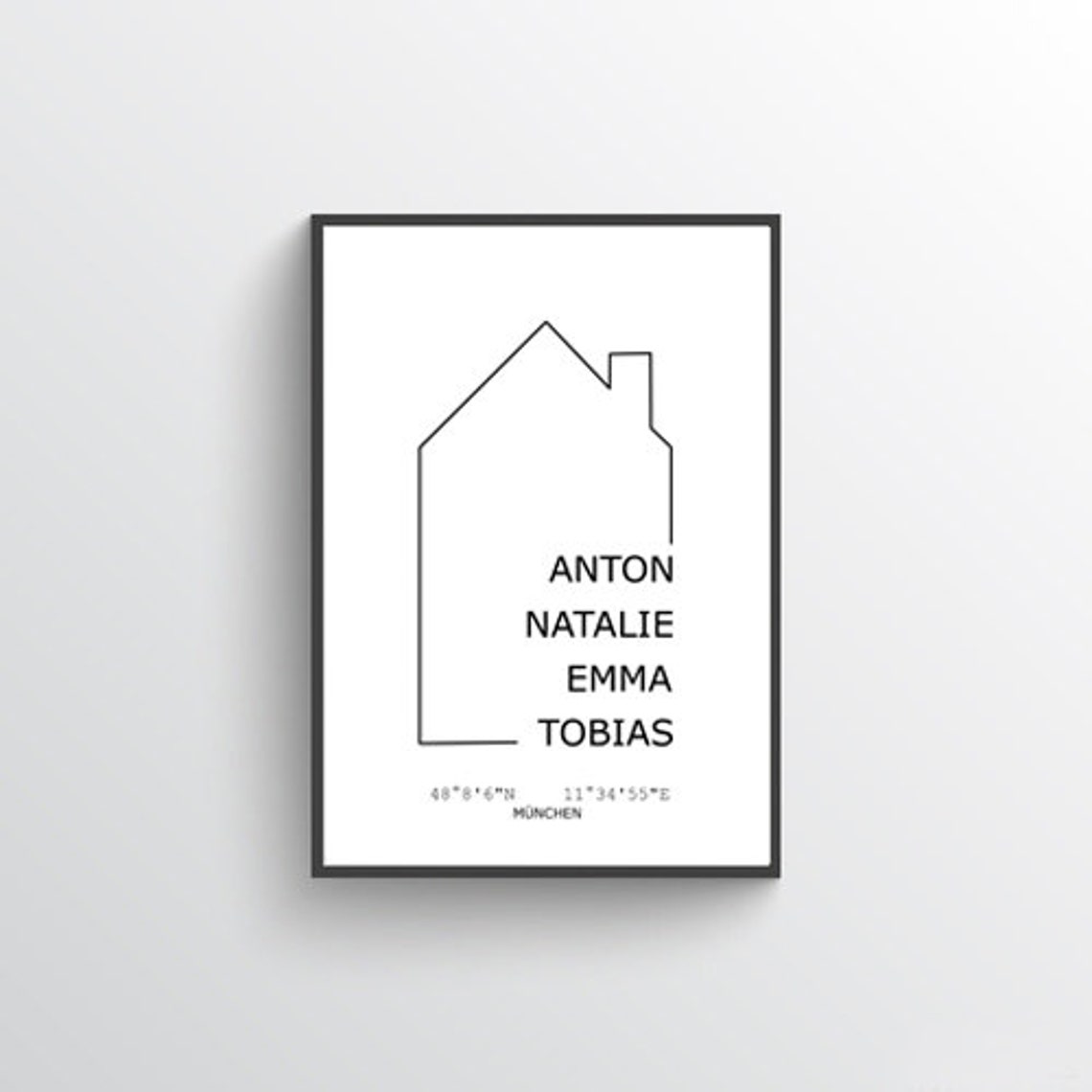 Family Picture Personalized Gift For Family Picture Family Housewarming Gift Coordinates Moving