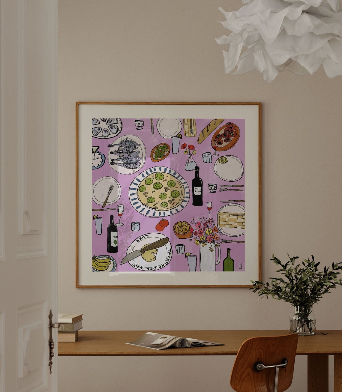 Taverna Del Lupo Gicle Fine Art Print Food And Dining Art Print Wall Art Decor Line Art Food Art Illustration Art Pascale Berkowitz
