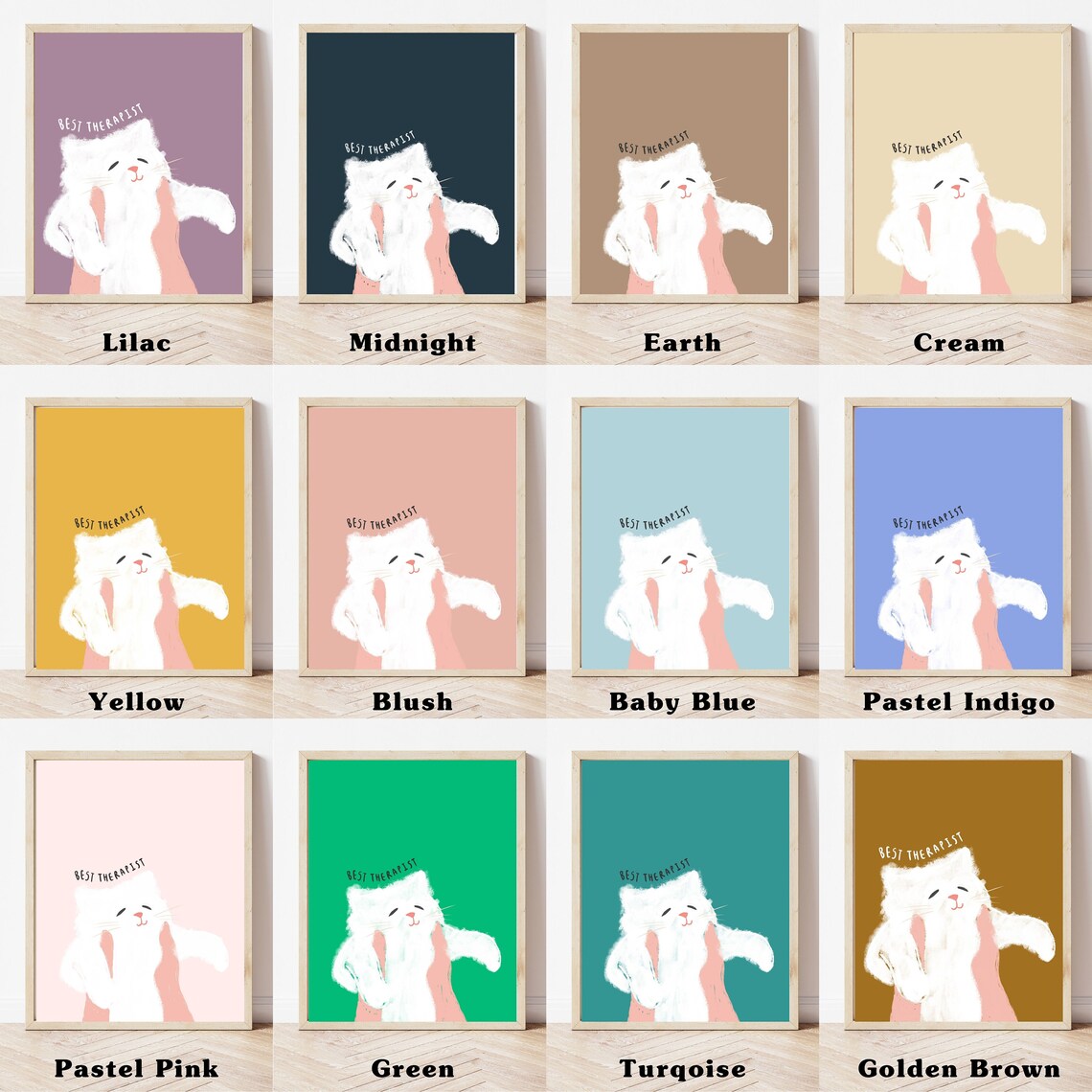 Therapy Cat Art Print, Psychology Office Decor - Image 3