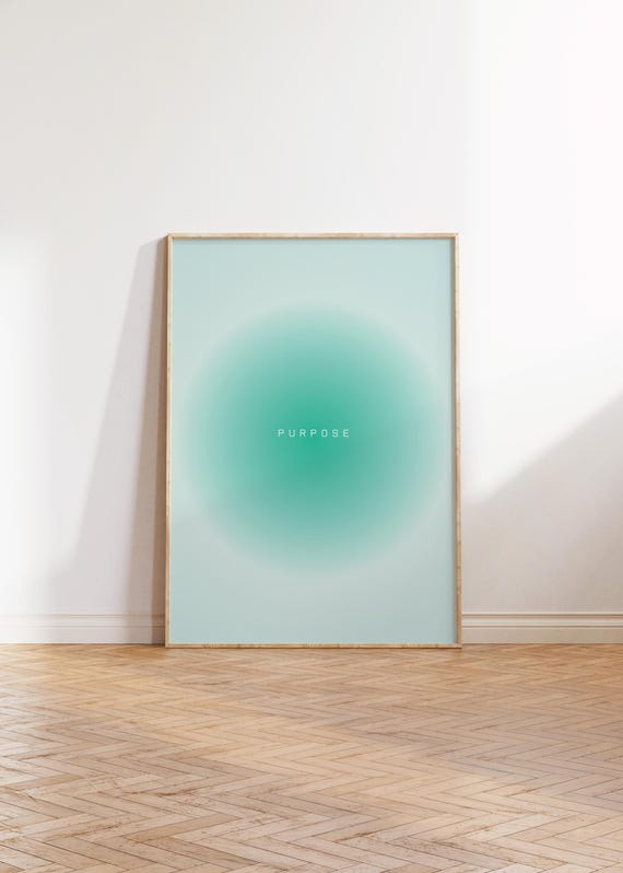 Aura Retro Gradient Poster Daily Affirmations Print Mental Health Purpose Yoga Gift Indie Room Decor Colorful Wall Art Y2k