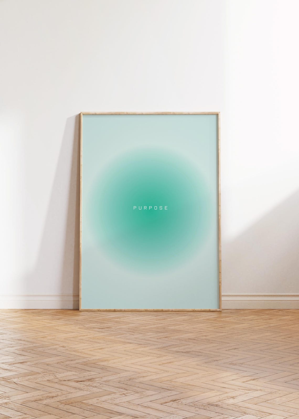 Purpose Mint Teal Aura Gradient Focused Intention Affirmation Wall Art