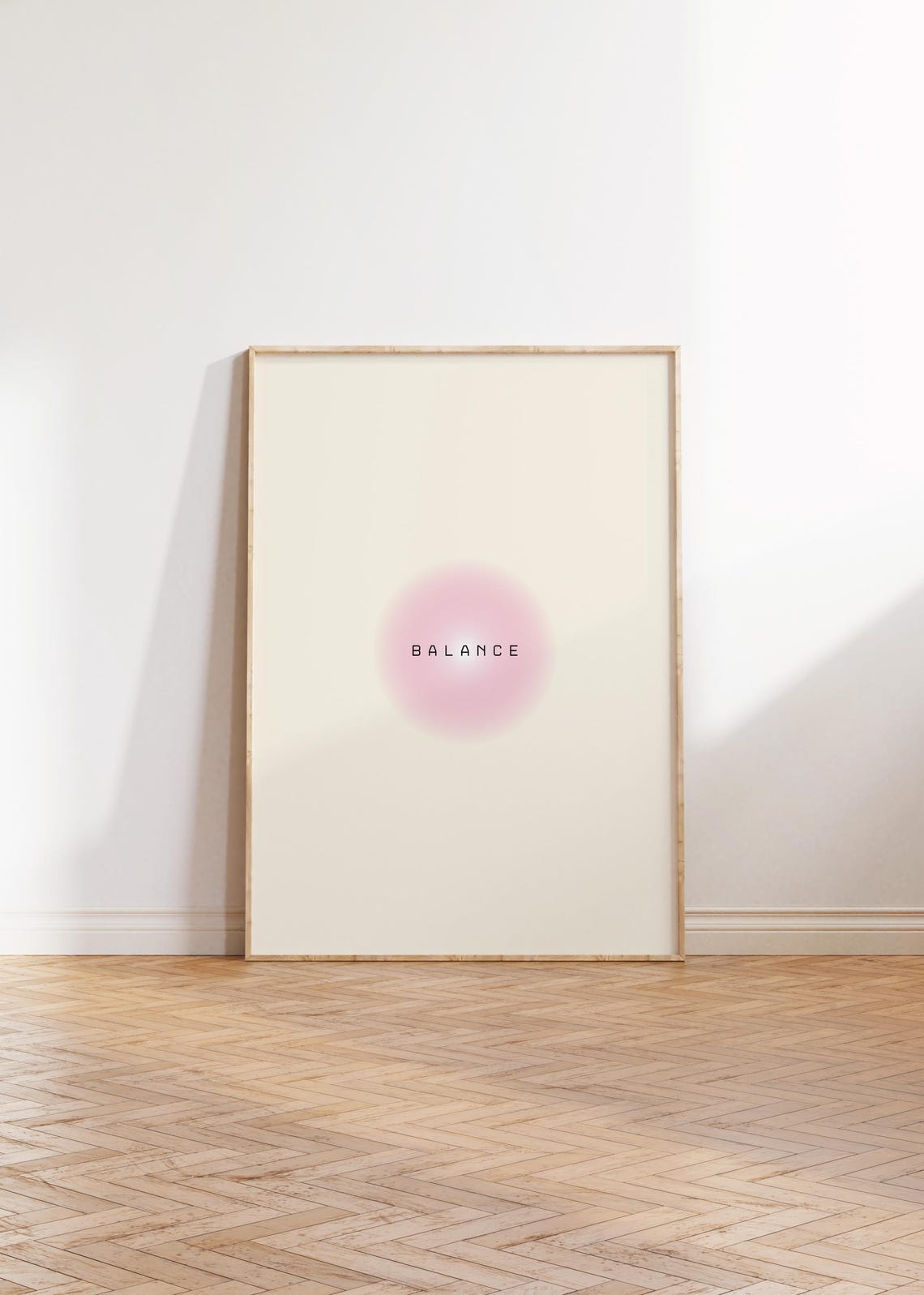 Balance Aura Gradient Pink Minimal Mindfulness Mantra Wall Art