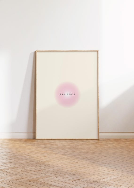 Aura Retro Gradient Poster Daily Affirmations Print Mental Health Balance Yoga Gift Indie Room Decor Colorful Wall Art Y2k