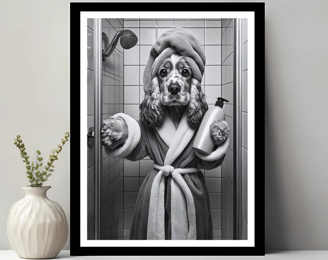 English Cocker Spaniel Bathroom Art Print