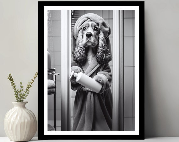 Cocker Spaniel Wall Art Bathroom Print Cute Dog Photograph On