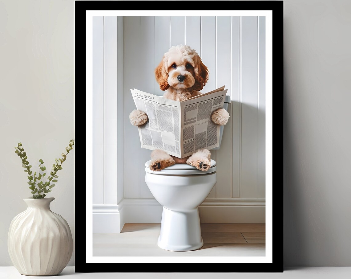 Cockapoo Funny Bathroom Animal Art Print