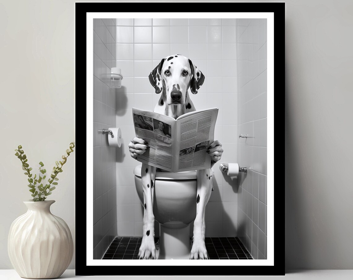 Dalmatian Funny Bathroom Decor Art Print