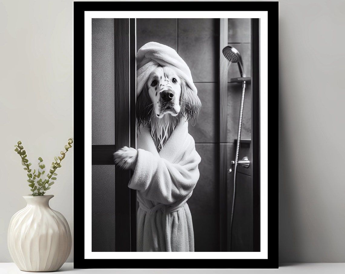 English Setter Bathroom Wall Art Photo Gift Decor