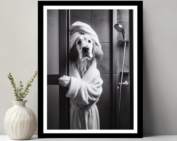 English Setter Bathroom Wall Art Photo Gift Decor