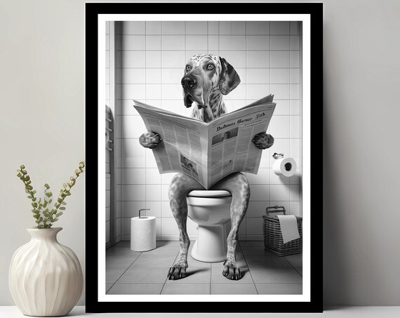 Bracco Italiano Wall Art Funny Bathroom Decor In Toilet Animal Petshop Dog Gift