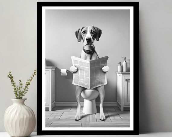 Harrier Dog Wall Art Funny Bathroom Decor In Toilet Animal Petshop Gift