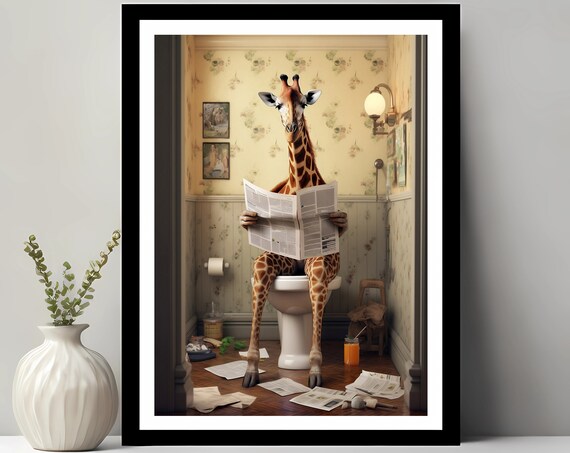 Giraffe Print, Funny Bathroom Decor for Kids