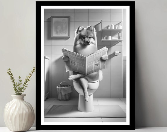 Finnish Spitz Wall Art Funny Bathroom Decor In Toilet Animal Petshop Gift
