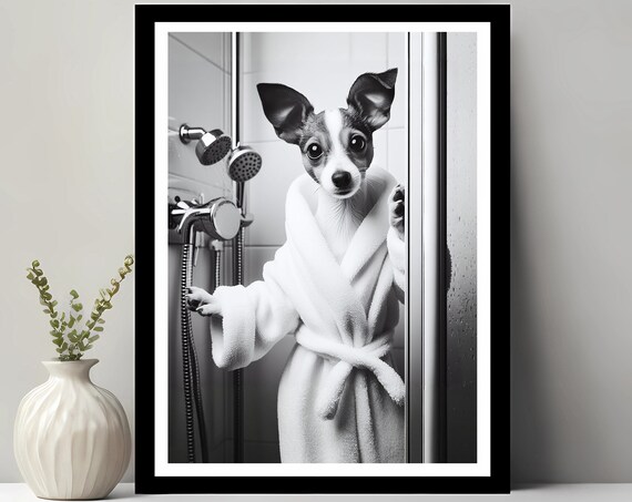 Toy Fox Terrier Wall Art Bathroom Print Photo Gift Funny Decor