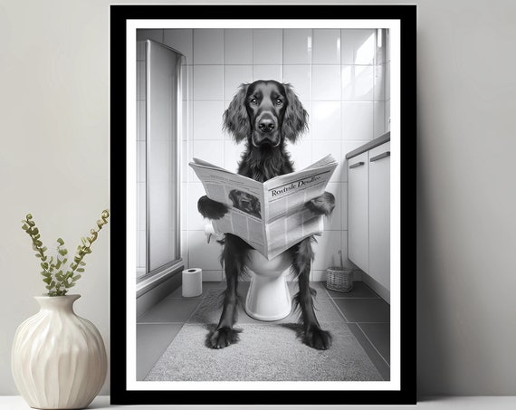 Irish Setter Funny Bathroom Animal Wall Art Print