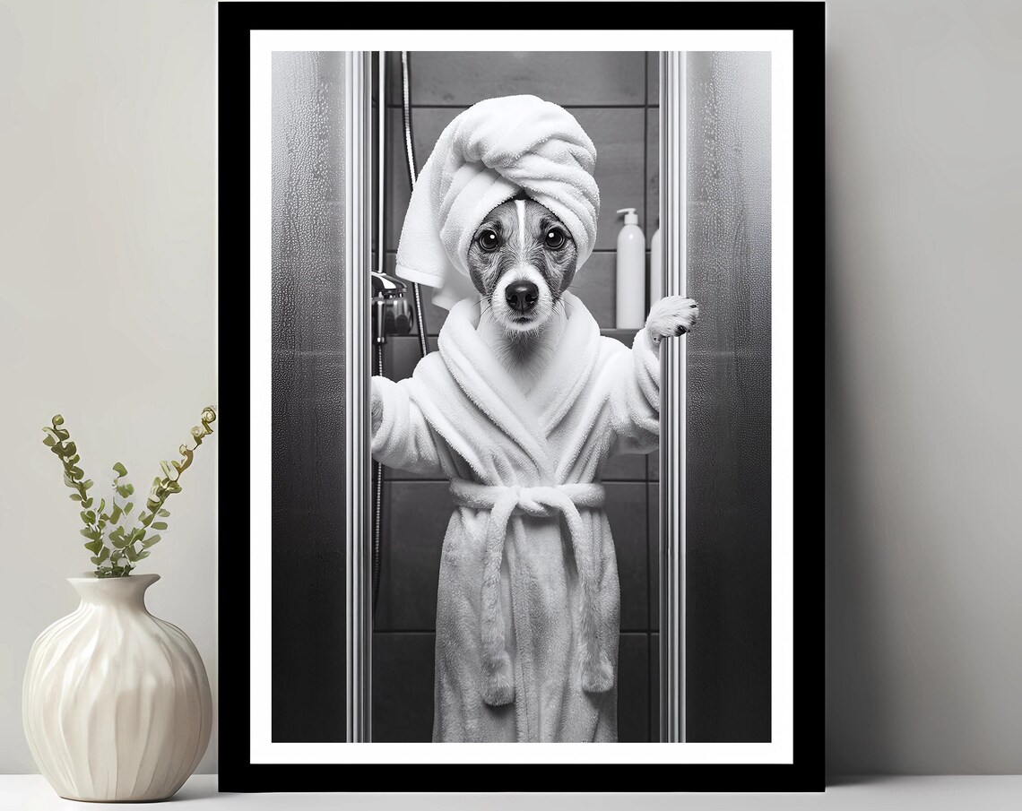 Jack Russell Terrier Bathroom Wall Art Print
