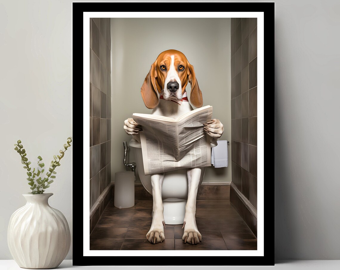 English Foxhound Bathroom Animal Art Print