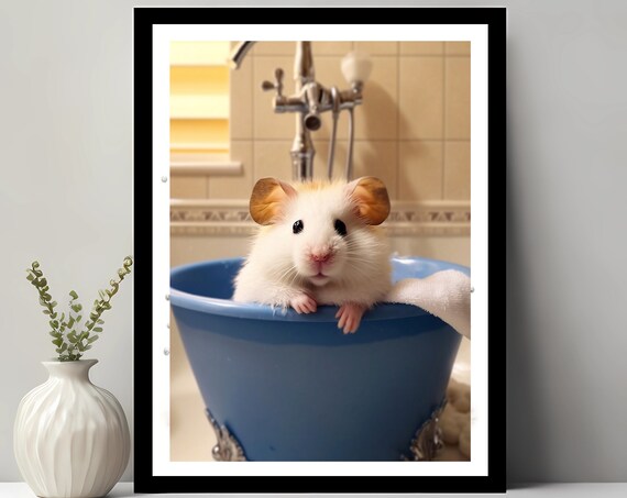 Bathroom Art Hamster Wall Kids Animal Nursery Funny Decor