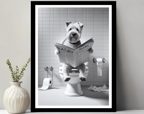 Glen Of Imaal Terrier Wall Art Funny Bathroom Decor In Toilet Animal Petshop Gift