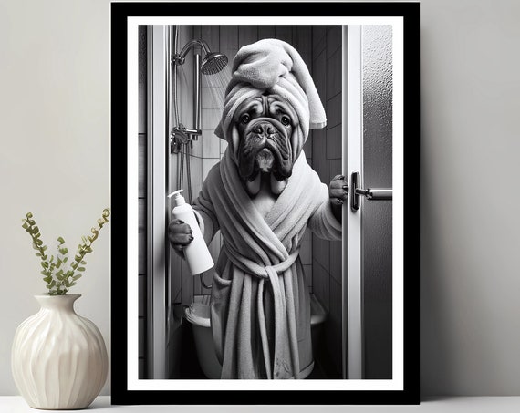 Bullmastiff Wall Art Photo Bathroom Funny Decor In Toilet