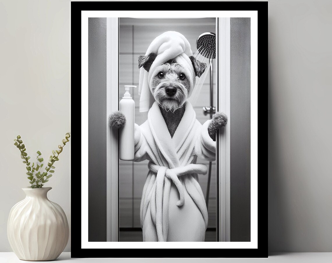 Patterdale Terrier Wall Art Bathroom Print Photo Funny Decor