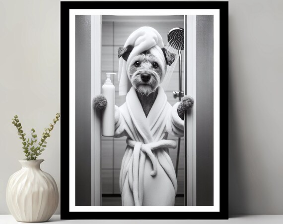 Patterdale Terrier Wall Art Bathroom Print Photo Funny Decor