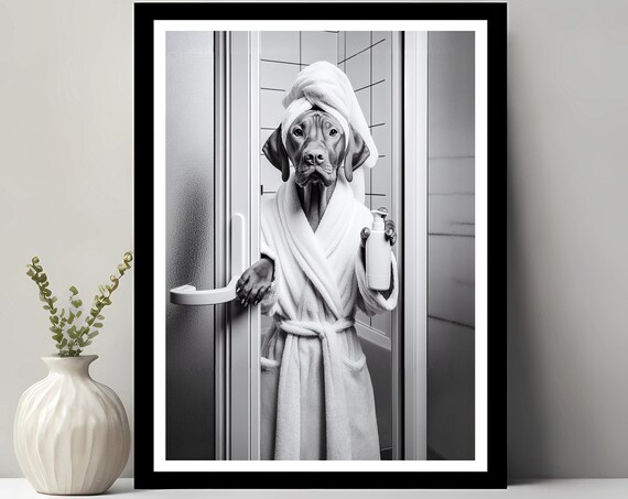 Vizsla Funny Bathroom Art Print