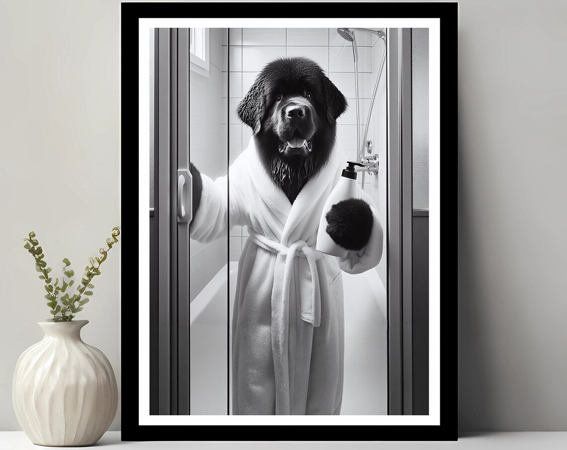 Newfoundland Bathroom Art Print, Gift Decor