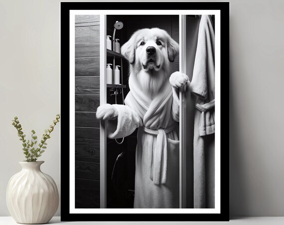 Great Pyrenees Bathroom Funny Decor Art Print