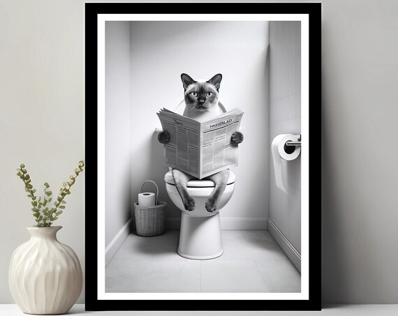 Burmese Wall Art Funny Bathroom Decor In Toilet Animal Petshop Cat Gift