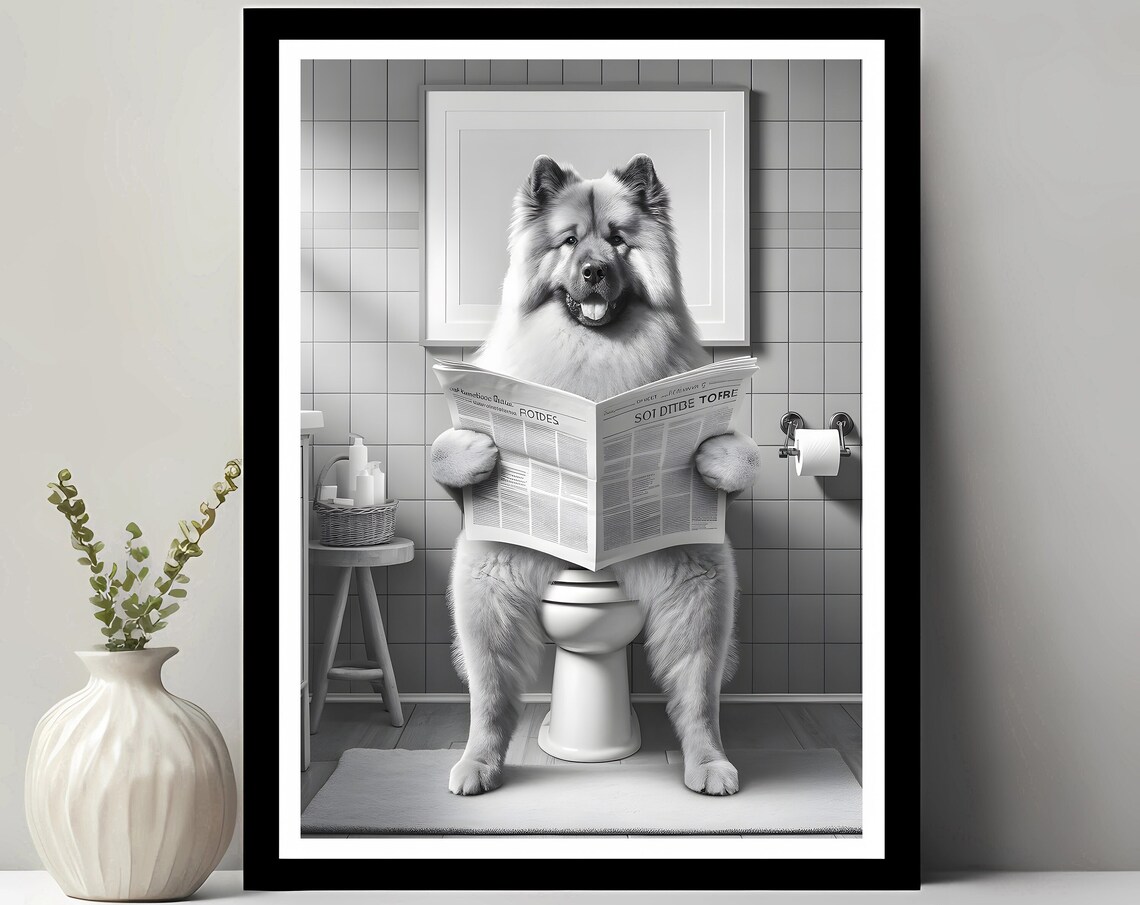 Eurasier Dog Funny Bathroom Decor Art Print