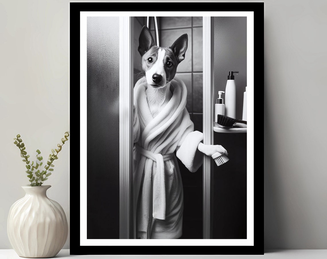 Basenji Wall Art Bathroom Print Photo Gift Funny Decor