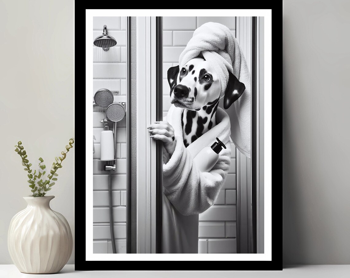 Dalmatian Bathroom Humor Art Print