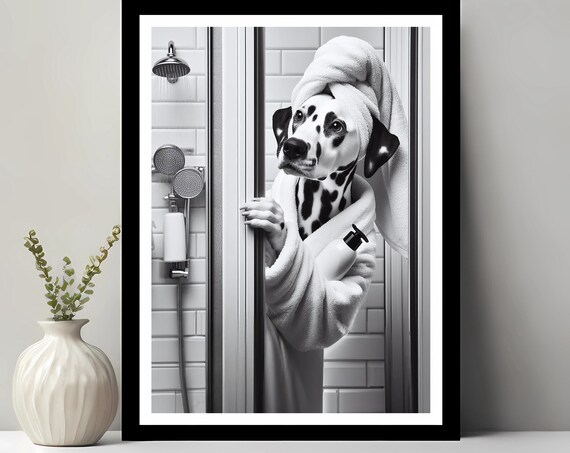 Dalmatian Bathroom Humor Art Print