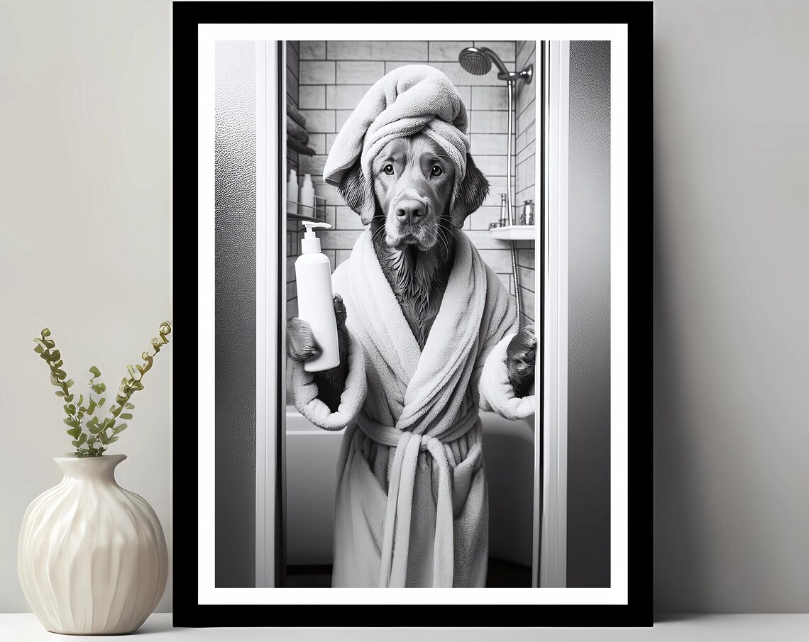 Chesapeake Bay Retriever Bathroom Humor Art Print