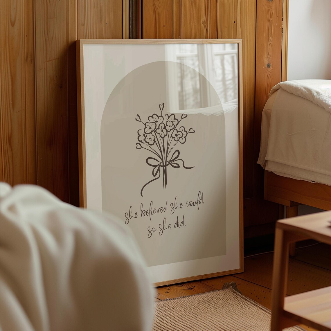 She Believed She Could Quote Art Print for Women - Image 3